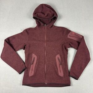 Arc'teryx Jacket Womens‎ Small Burgundy Covert Hoody Polartec Full Zip Made USA